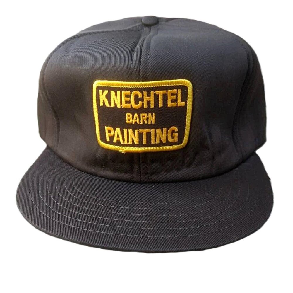 Vintage 80s Trucker Hat Brown Snapback Cap Knechtel Barn Painting Farmer